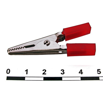 8-0028 RED - Зажим-крокодил 5А 47мм, красный