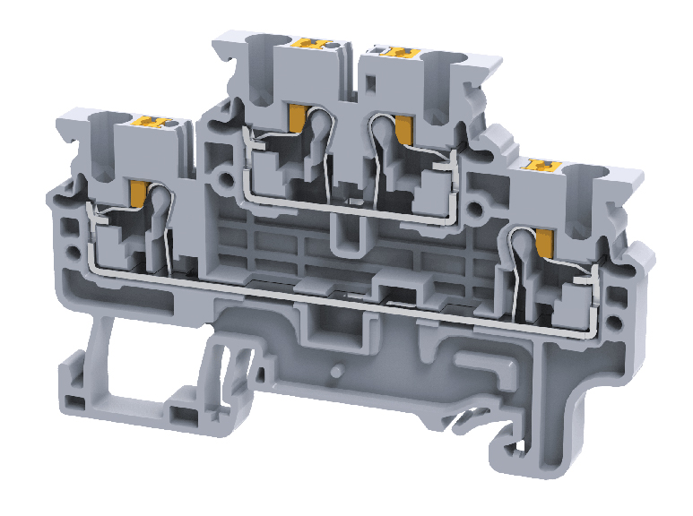 Этажная клемма CPDL4 - Этажная клемма, тип фиксации провода: push-in, номинальное сечение: 4 мм кв., 32A, 1000V, ширина: 6 мм, цвет: серый, тип монтажа: DIN 35