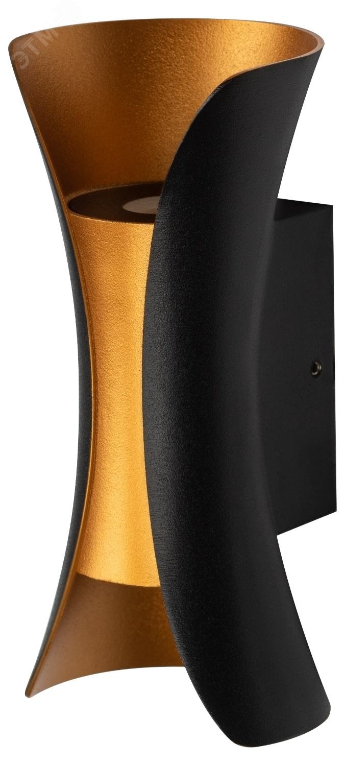 Светильник светодиодный WL42 BK+GD 10Вт 3500К IP54 для интерьера/фасадов черн./зол. Б0054420