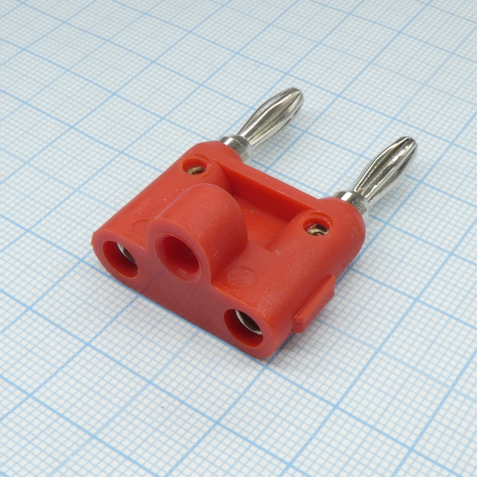 BP-217-R-EN-HT - Штекер сдвоеннный / BANANA PLUG красный