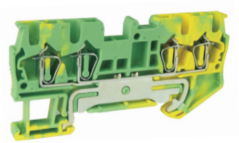 Заземляющая клемма UJ5-2.5/2X2JD - Заземляющая клемма, 4 точки подключения в клемме, тип фиксации провода: пружинный, номинальное сечение: 2,5 мм кв., ширина: 5,2 мм, цвет: желто-зеленый, тип монтажа: DIN 35