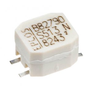 B82790S0513N201 - Дроссель на тороидальном ферритовом сердечнике с секторной обмоткой для подавления асимметричной  и симметричной интерференций 51uH 0.5A SMD