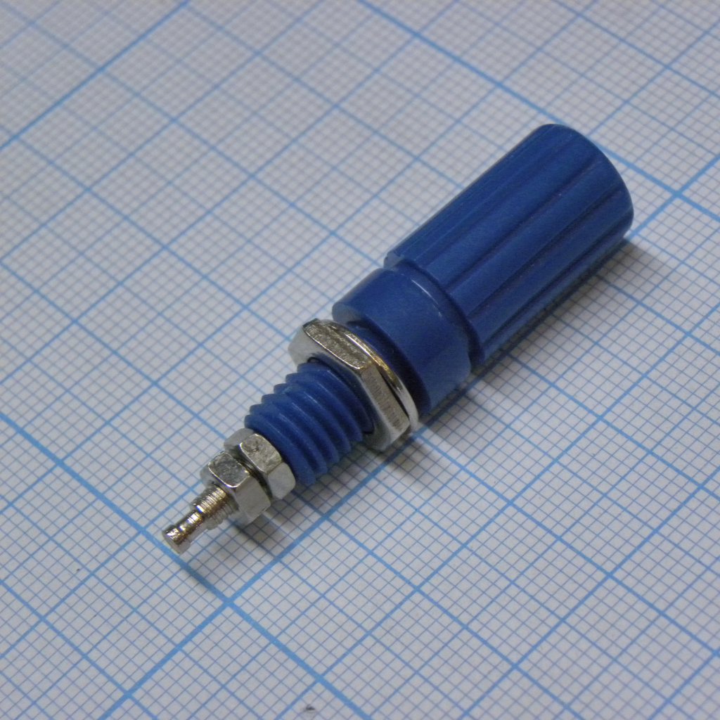 Клемма (1304Bl) BLUEm - гнездо однополюсное BANANA JACK