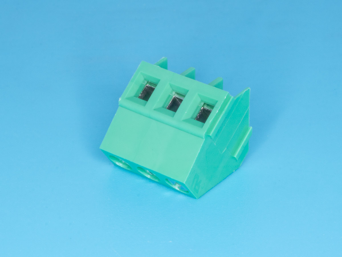 TB-03BL - Клеммник с винтом 3 позиции, шаг 5,00мм, угловой, 60 градусов