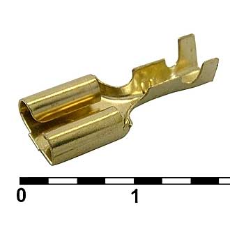 DJ626-6.3C - Кабельный наконечник неизолированный, гнездо ножевое 6.3мм для проводника сечением 0.8-2.0 мм2