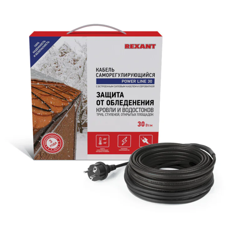 Кабель греющий саморегулирующийся POWER Line 30SRL-2CR, 3м/90Вт 51-0650