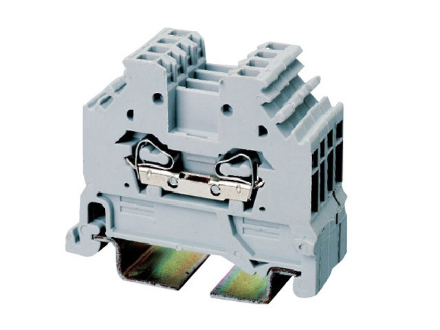 Проходная клемма JUT3-1.5W-GY - Проходная клемма, тип фиксации провода: пружинный, номинальное сечение: 1,5 мм кв., 500V, 17,5A, ширина: 4 мм, цвет: серый, тип монтажа: DIN35