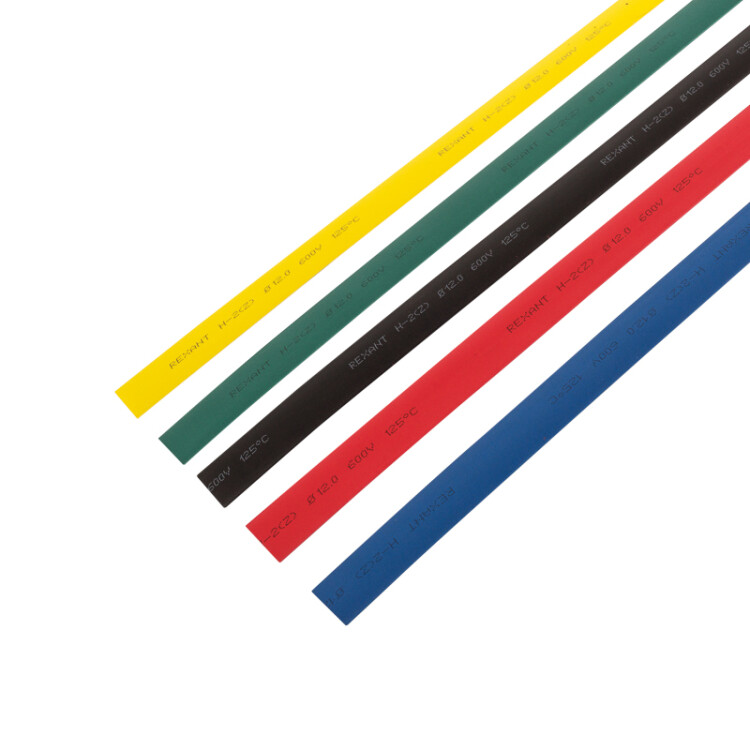 Набор термоусаживаемых трубок ТУТ нг 12,0/6,0мм, пять цветов, 1м 29-0162