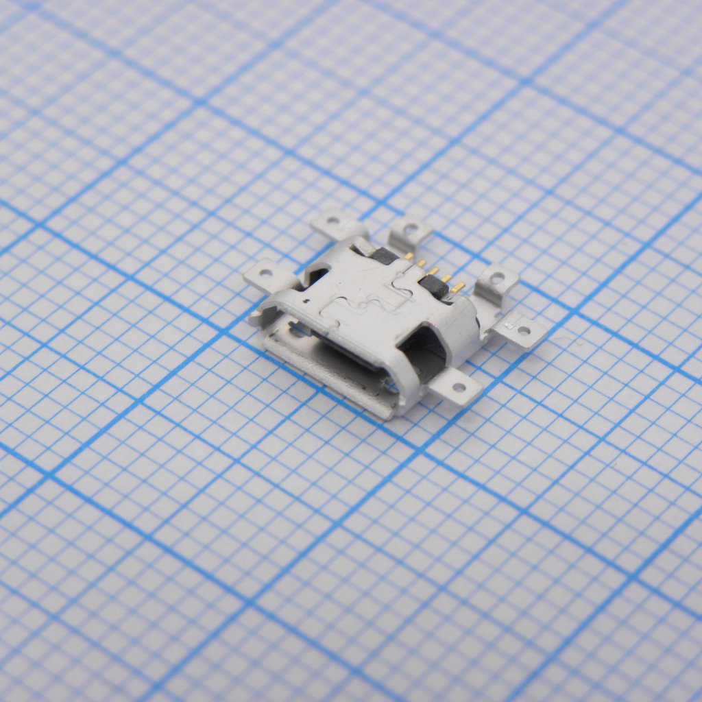 474910001 - Разъем Micro USB тип B, USB 2.0, розетка, 5 вывод(-ов), Поверхностный Монтаж, Прямой Угол