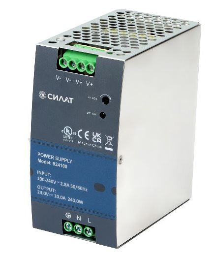 Источник питания 24 V DC/10 A, 924100 - Источник питания, однофазный, 24VDC / 10A, 240 W; диапазон входн. напр.: 90 - 264VAC / 127 - 370VDC; габариты (мм): 127х125х63, монтаж: на DIN рейку