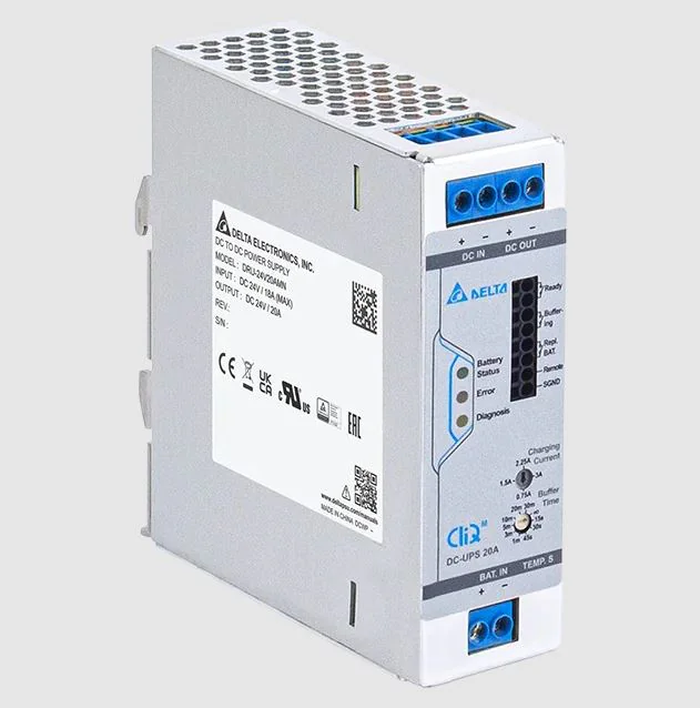 DRU-24V20AMN - UPS модуль, 24VDC / 20A, 480W; для компенсации провалов напряжения, 3,4 - 100Ah, номинальное напряжение аккумулятора: 24VDC (2 х 12 VDC), габариты (мм): 124x38x117 мм, вес 0,53 кг, монтаж: на DIN рейку