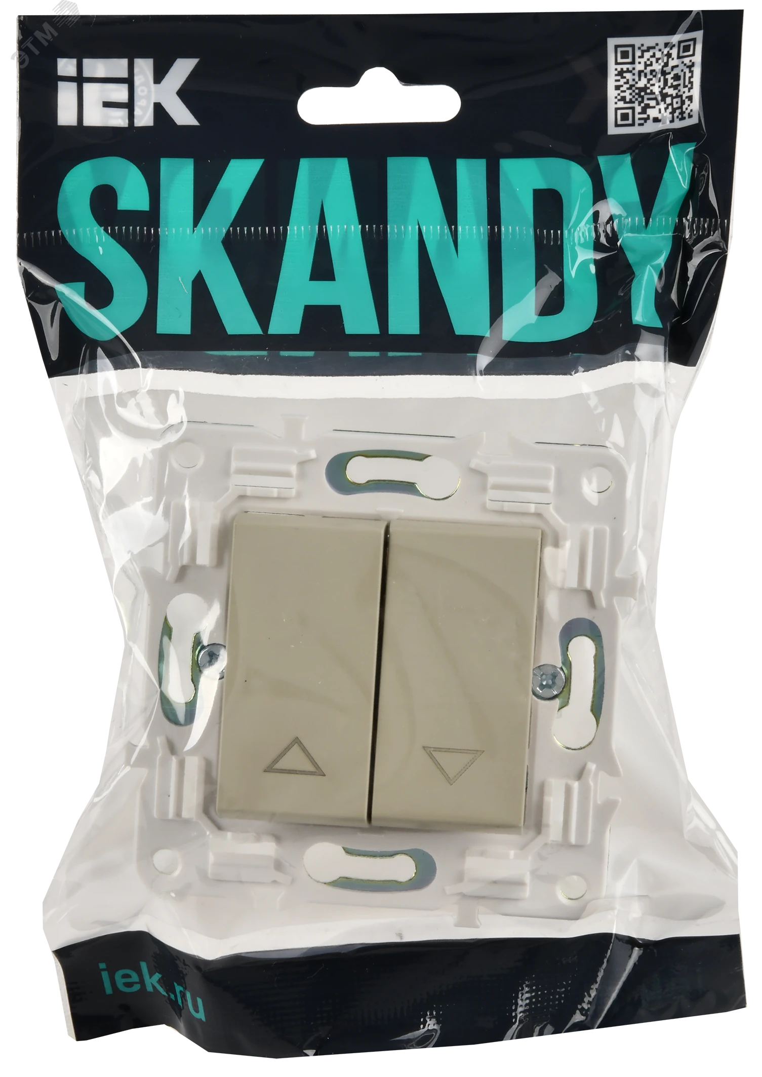 SKANDY Выключатель жалюзи 10А SK-V12B бежевый IEK SK-V15-0-10-K10