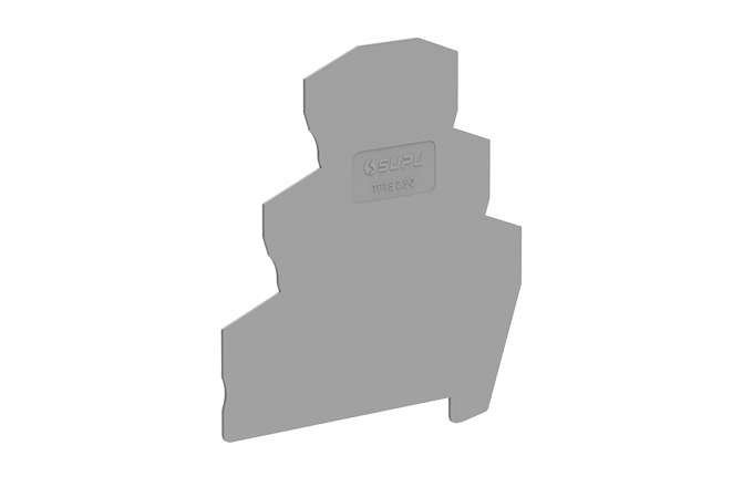 Торцевая крышка TPTS2.5-2-GY-EC - Торцевая крышка для клемм TPTS2.5-2…, цвет: серый