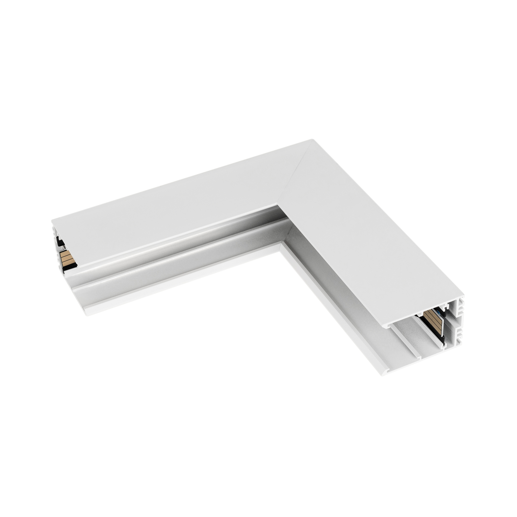 Коннектор угловой MAG-CON-4563-L90-INT (WH, внутренний) 026926 - Угловой внутренний коннектор для трека MAG-TRACK-4563. Материал алюминий, цвет белый. Размеры 217x217x45x63мм. DC24V. Аксессуары для соединения с треком приобретаются отдельно.