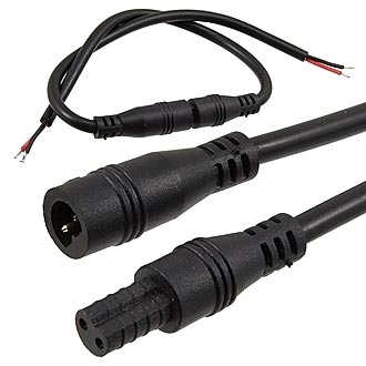 2P F/M 22AWG*2 L150MM BLACK IP65 - Разъём герметичный 2 контакта 22AWG 150мм чёрный IP65