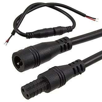 2P F/M 22AWG*2 L150MM BLACK IP65 - Разъём герметичный 2 контакта 22AWG 150мм чёрный IP65