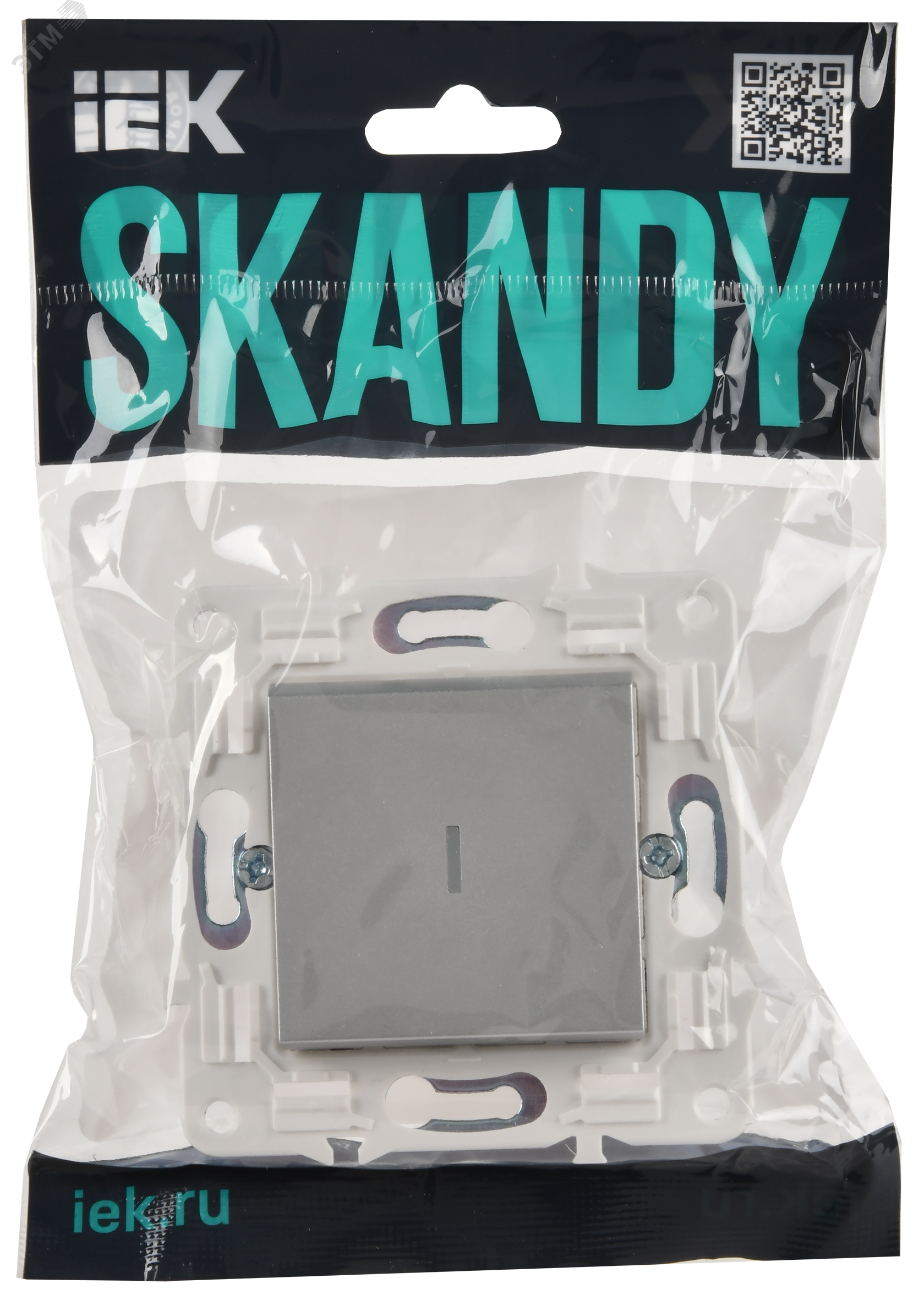 SKANDY Выключатель 1-клавишный с индикацией 10А SK-V07S серебряный IEK SK-V10-1-10-K23