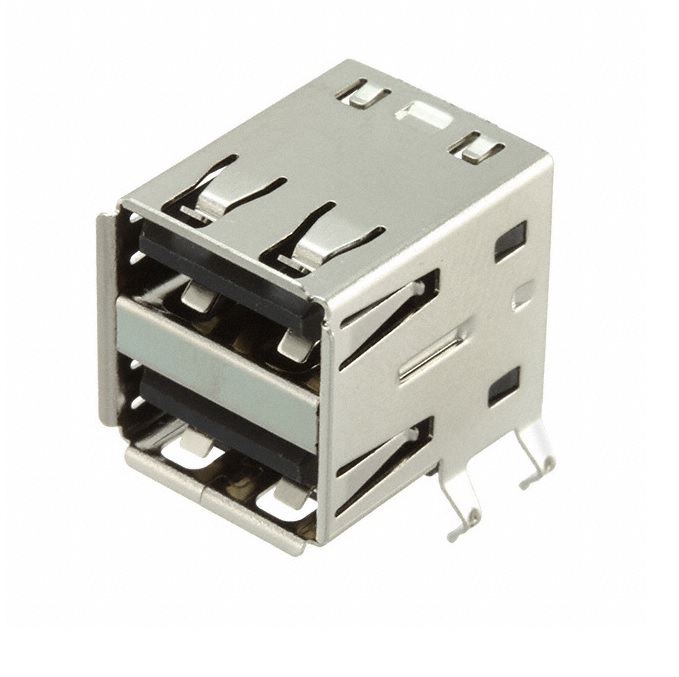 DS1096-WN0S - Розетка двойная на плату, тип A (белая)