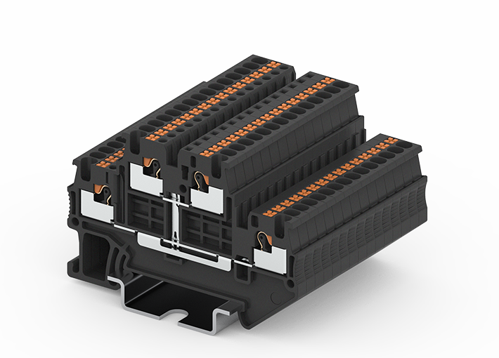 Этажная клемма TPD1.5-2-PV - Этажная клемма, тип фиксации провода: push-in, номинальное сечение: 1,5 мм кв., ширина: 3,5 мм, цвет: желто-зеленый, тип монтажа: DIN 35