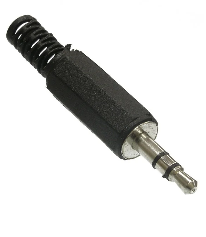 SZC-0012 / STEREO 3.5 MM - Разъём аудио штекер стерео 3.5 мм, на кабель, черный