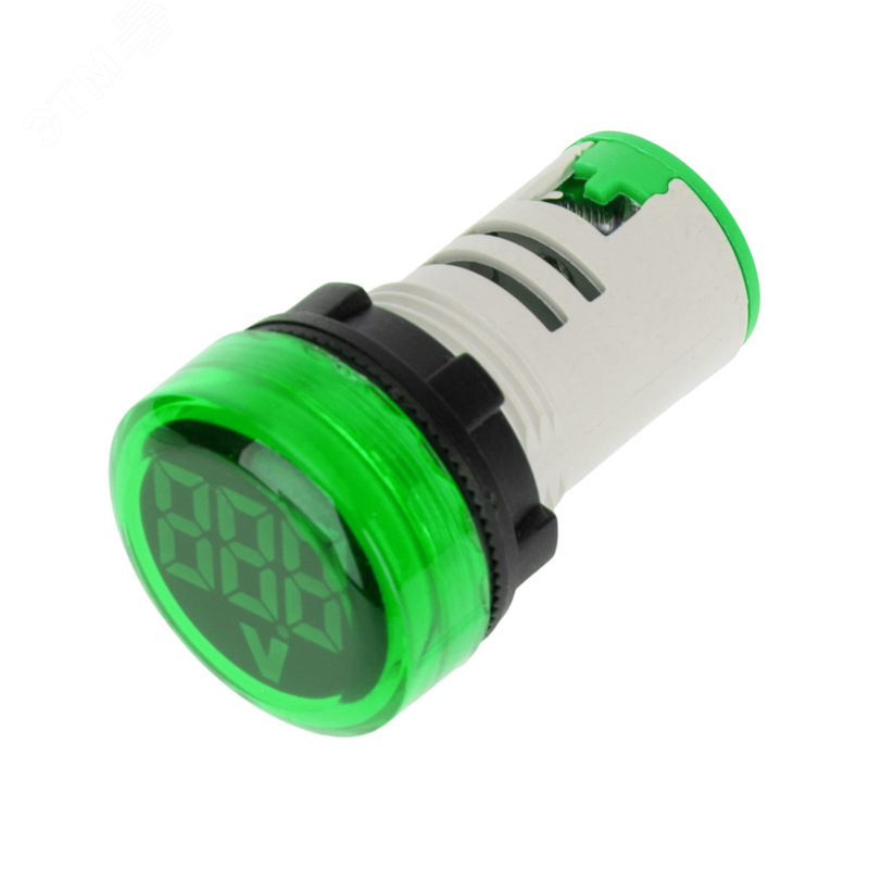 AD16-VD22 зеленый 70-500V - Цифровой индикатор значения напряжения ACV d=22мм