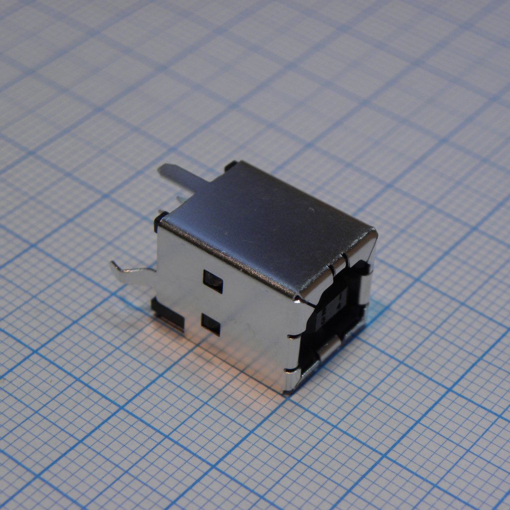 5788336-1 - Разъем USB тип B, USB 2.0, розетка, 4 вывод(-ов), Монтаж в Сквозное Отверстие, Вертикальный