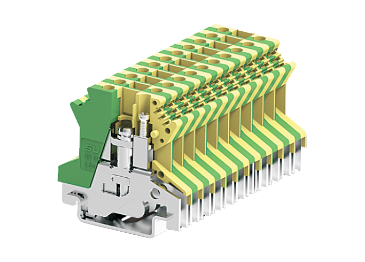 Заземляющая клемма 302993 - Заземляющая клемма, SUSLKG2.5, тип фиксации провода: винтовой, номинальное сечение: 2,5 мм кв., ширина: 6,1 мм, цвет: желто-зеленый, тип монтажа: DIN 35