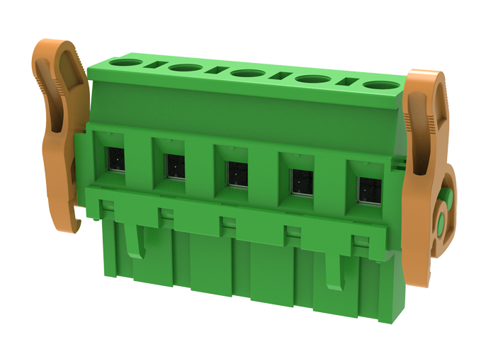 Розеточный разъем на кабель MC-RE7.62V08C-I-0001 - Розеточный разъем, угловой, на кабель, шаг: 7.62 мм, 8 полюсов, фиксация провода винтовая, исполнение: с поворотной защелкой, 630V, 18A, цвет: зеленый
