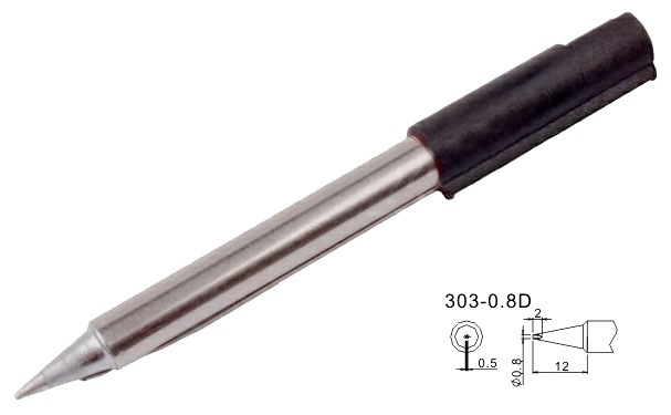QUICK 303-0.8D - Жало паяльное, клин 0.8мм, для станций Quick 301/303/202/202D
