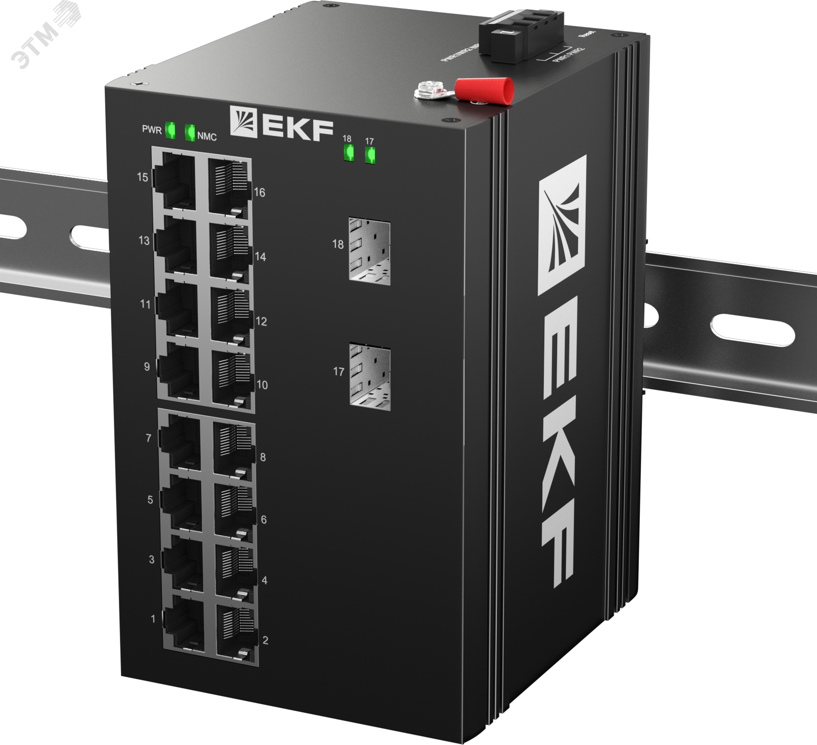 Промышленный неуправляемый коммутатор U-2GX/SFP-16GT, 2 порта 1000Base-X SFP, 16 портов 10/100/1000Base-T(X) RJ45, монтаж на динрейку TSX EKF