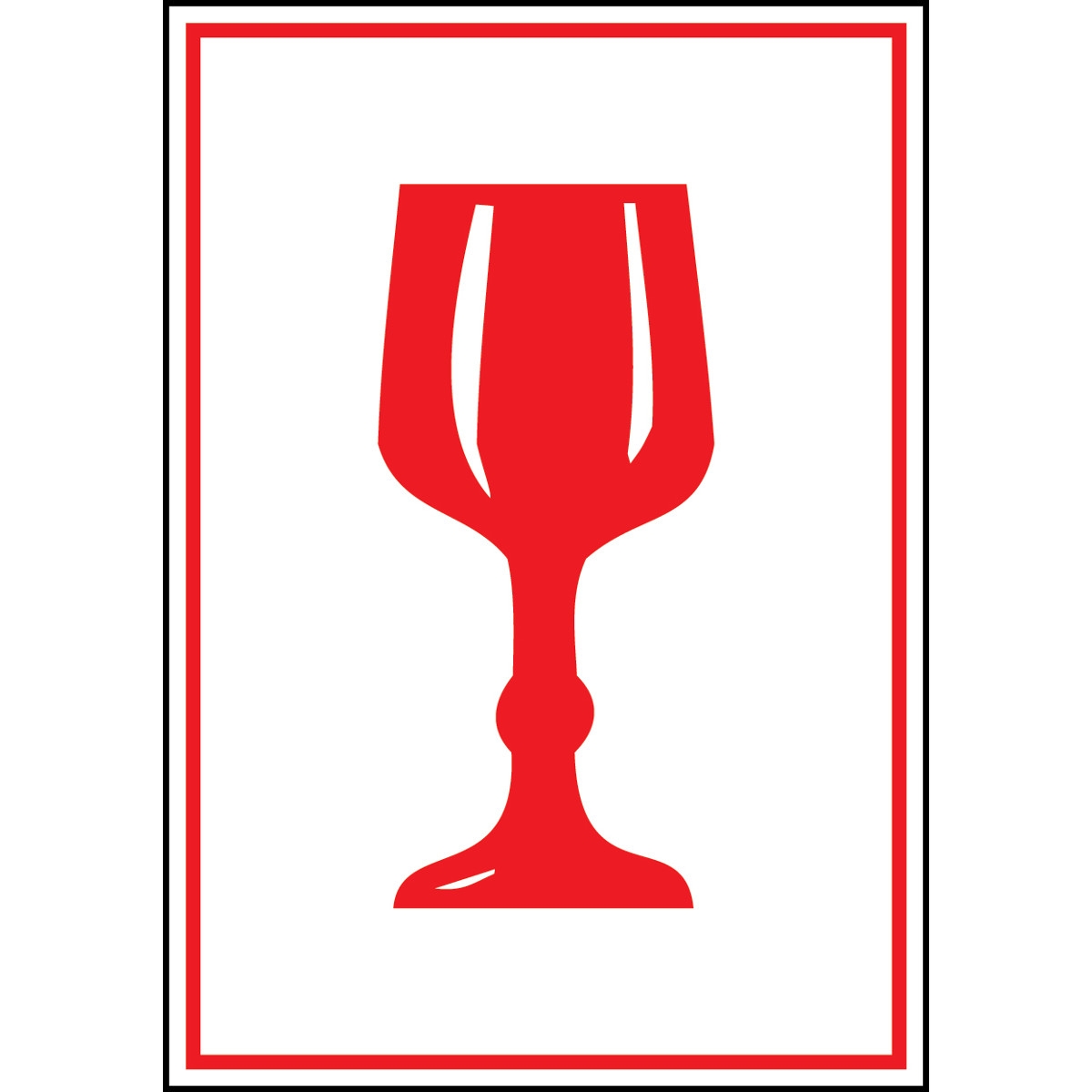 gws257532 - Упаковочные этикетки "Хрупкое, осторожно", 74*105 мм, B-7541(ламинированный полиэстер), 1 шт"