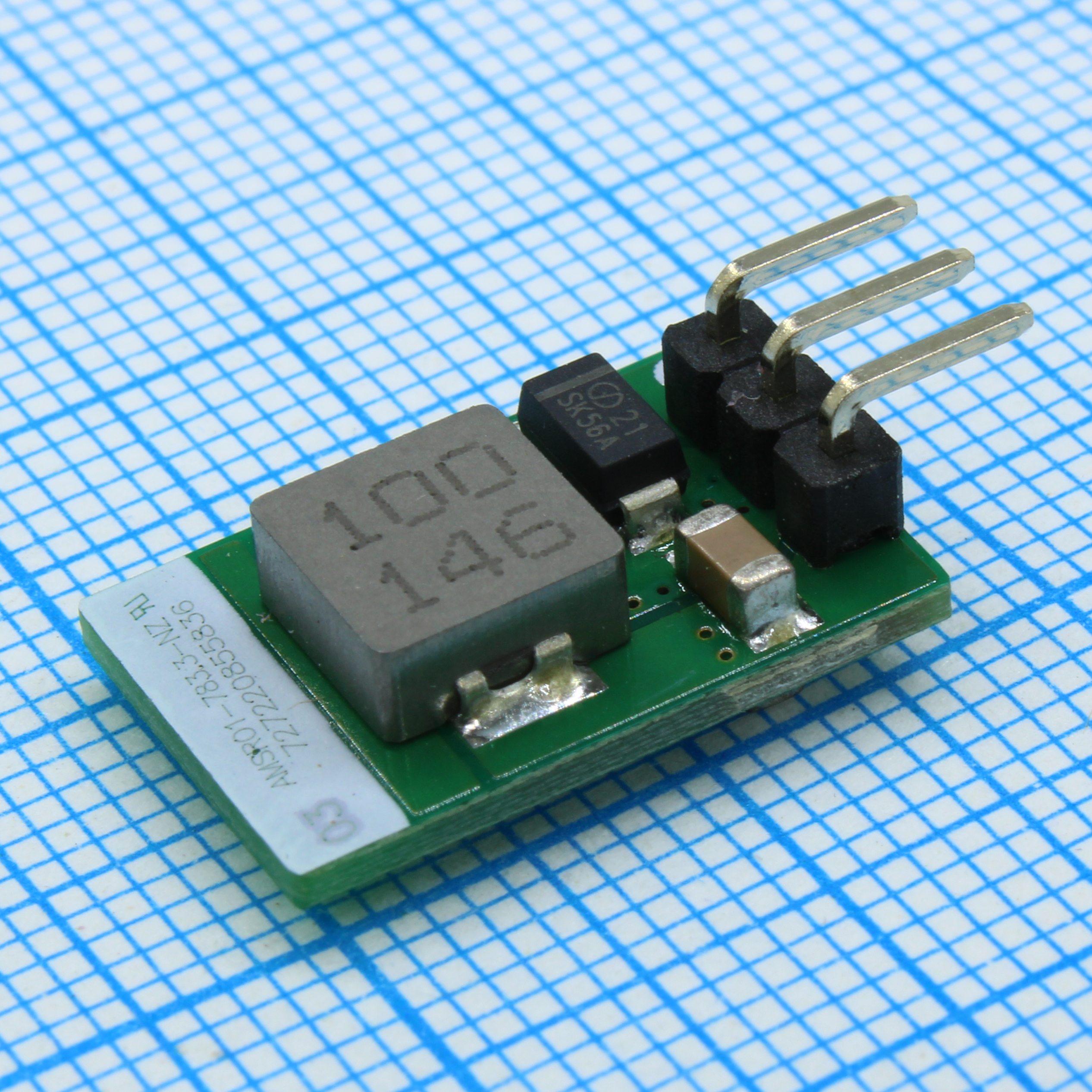 AMSRO1-783.3-NZ - Импульсный стабилизатор, 3,3Вт, вход 6…36В DC, выход 3,3В/1А, SIP3 на плату, рабочая температура -40…+85°C