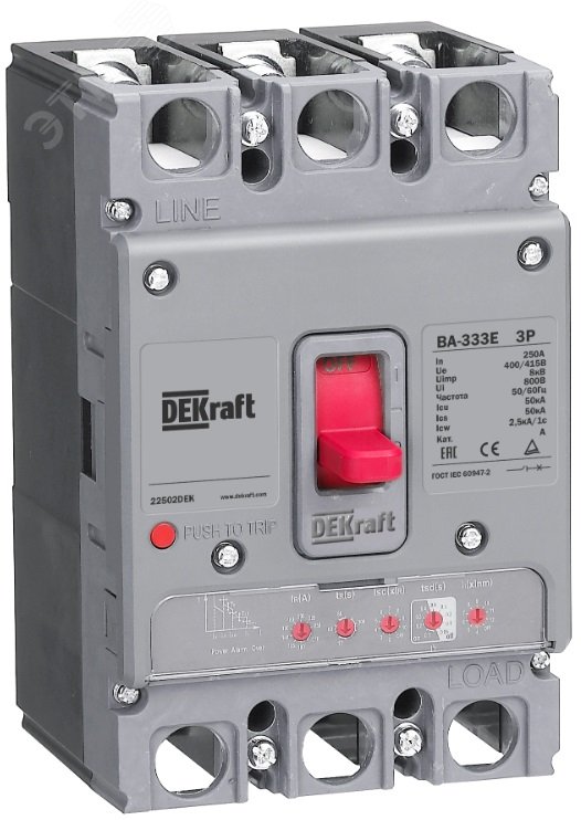 Выключатель автоматический 3п 250А 50кА ВА-333E электрон. расцеп. 22502DEK