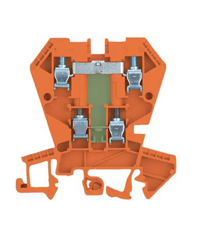 Клемма сдв.  WK 4 E/ULED+PO 24LD/V0 - Многоуровневая функциональная клемма, тип фиксации провода: винтовой, номинальное сечение: 4 мм кв., 1A, 1000V, ширина: 6 мм, цвет: оранжевый, тип монтажа: DIN 35