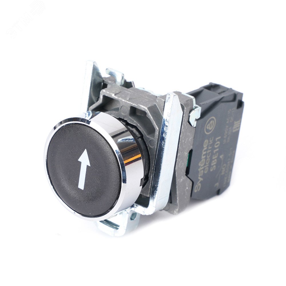 Кнопка SB4 в сборе модульная 22мм черная металл 1НО с марк стрелка вниз SB4BA3351