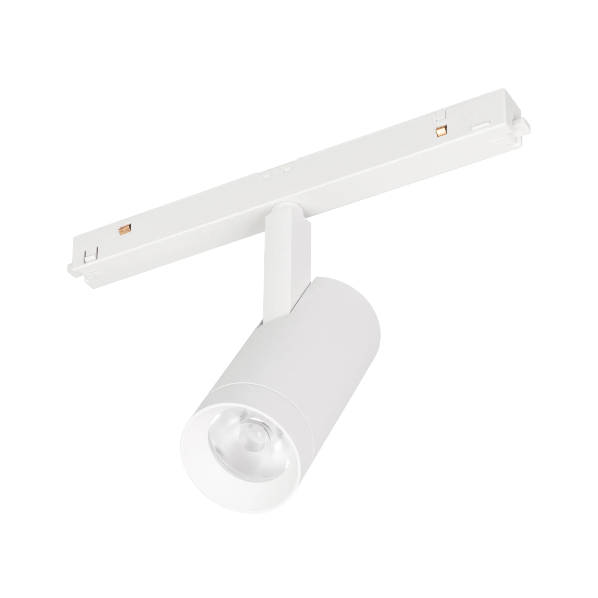 Светильник MAG-ORIENT-SPOT-R45-9W Warm3000 (WH, 24 deg, 48V) 046865 - Светильник для магнитных треков MAG-ORIENT шириной 26 мм. Мощность 9 Вт, св. поток 820 лм, 91 лм/Вт, теплый 3000 K, CRI>90, угол 24°, напряжение питания 48 В. Белый фигурный корпус из м