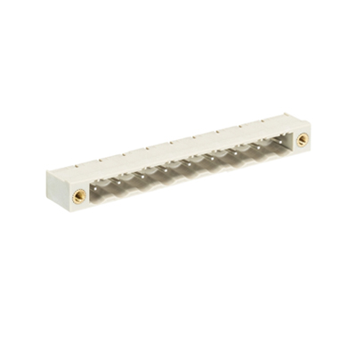 Вилка Wiecon 8313 S / 9 WF OB - Вилочный разъем, горизонтальный, на плату, с монтажными фланцами, шаг 7,5 мм, 9 полюсов, фиксация на плате пайкой, 690V, 12А, без маркировки, цвет: серый, серия 8313 S WF