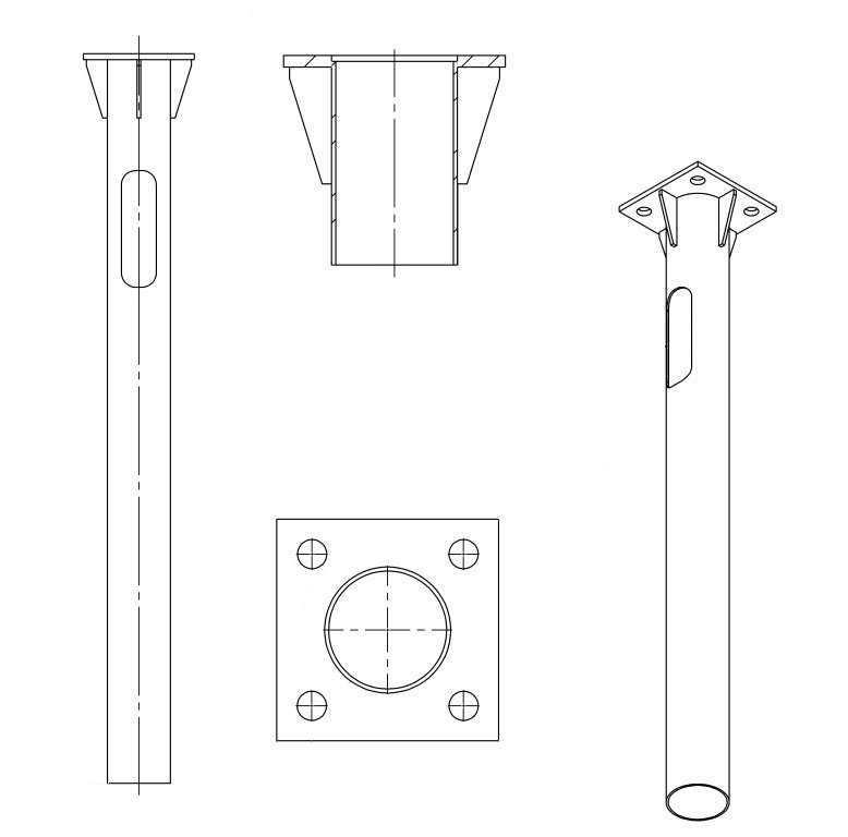 Деталь фундамента закладная ЗДФ-0.159-2.0(К240-180-4х25)-02 (для ОГК/ОКК-8/9/10;ОП3ф) В00000210