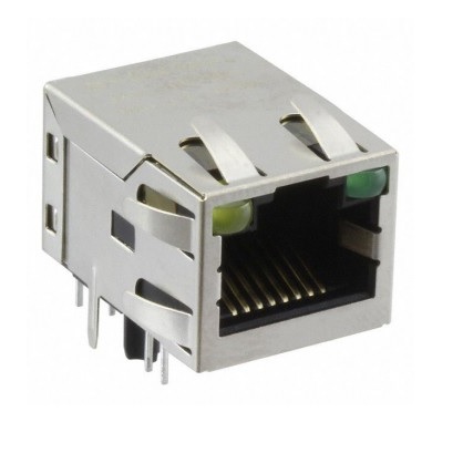 JXD2-0015NL - Modular Connectors / Ethernet Connectors RJ45 1x4 Tab Up 1:1 GreenPHY 1000Base-T