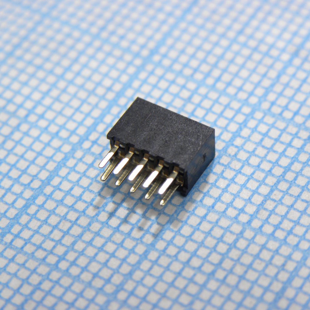 DS1065-03-2X5S8BV - Гнездо на плату 2х5 контактов, шаг 1.27мм, высота 4.40мм, монтаж в отверстие