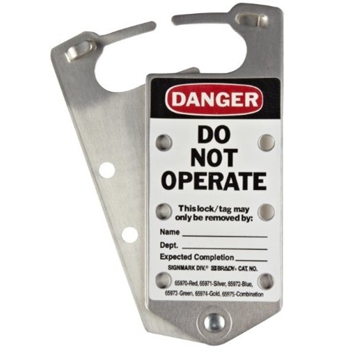 gws65971 - Множители замковые алюминиевые с этикетками «DANGER DO NOT OPERATE», «Only the individual(s) who have signed below may remove this lock/tag», 191х76х4 мм, цвет – серебристый, 5 шт/упак