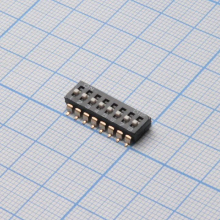 DM-08-V - Движковый переключатель 8 групп SMD монтаж 2.54мм 25мА 24В