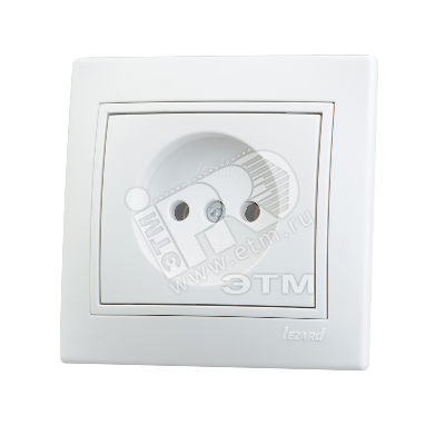 Розетка 1-м СП Mira 16А IP20 без заземл. с бел. вставкой керамика бел. 701-0202-121