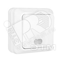 Олимп Выключатель одноклавишный с подсветкой белый наружный О0121