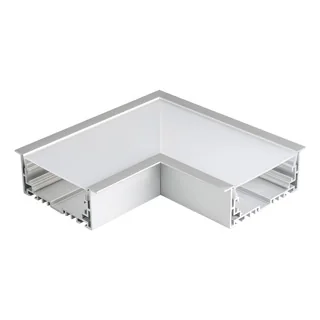 Угол S2-LINIA94-F-L90 прямой 021282 - прямой угол в сборе для соединения 2-х профилей S2-LINIA94-F под прямым углом 90°. Экран образует линию на плоскости. В комплекте матовый экран, соединители. Длина внешней стороны угла 150мм.