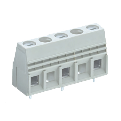Клемма Wiecon 7572 L2 / 5 / 3 OB - Клемма на печатную плату, подвод кабеля сбоку, 3 полюса, шаг: 20,32 мм, винтовая фиксация провода, без маркировки, 250V, 57A, цвет: серый, серия 7572 L2