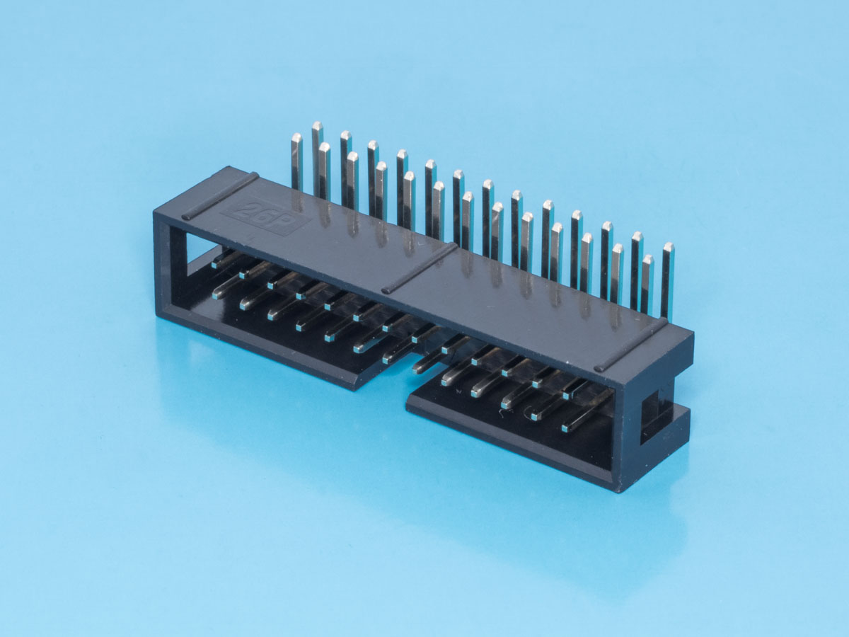 BH-26R - IDC разъем, вилка на плату угловая двухрядная 26pin(2x13)., шаг 2.54мм