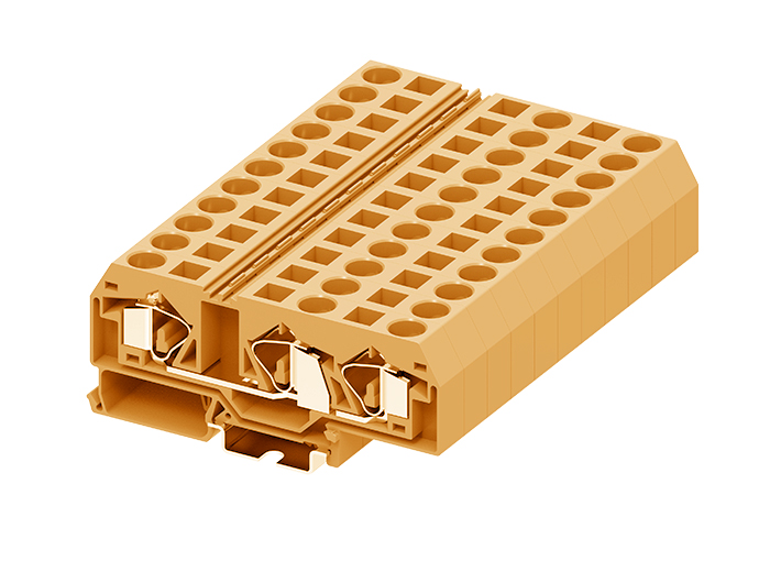 Проходная клемма 216952 - Проходная клемма, TA16-1-2, 3 точки подключения, тип фиксации провода: пружинный, номинальное сечение: 16 мм кв., 76A, 800V, ширина: 12 мм, цвет: оранжевый, тип монтажа: DIN 35
