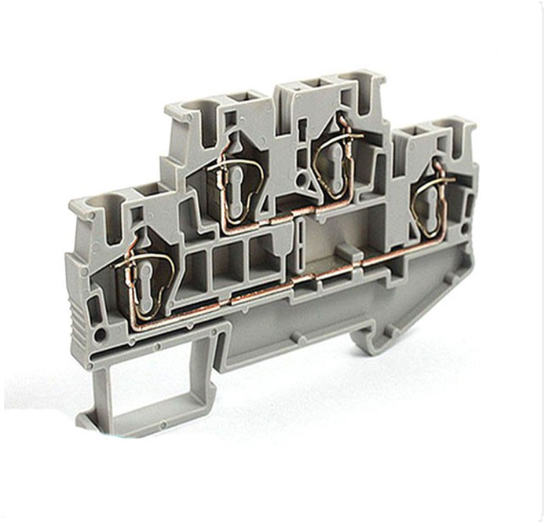 Этажная клемма JUT3-4/2-GY - Этажная клемма, тип фиксации провода: пружинный, номинальное сечение: 4 мм кв., 500V, 32A, ширина: 6,2 мм, цвет: серый, тип монтажа: DIN35