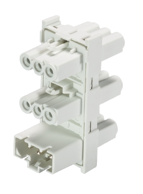 Распределительное устройство ST15I3V 5P1 - Распределительный блок, 3 полюса, 1 вход / 5 выходов, тип HH, номинальное напряжение: 250V, номинальный ток: 16A, цвет корпуса: белый, серия gesis GST15I3